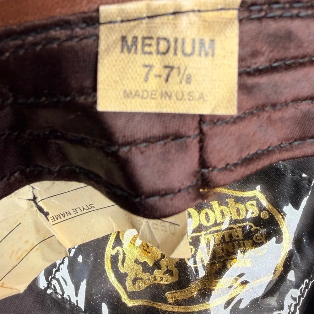 Vintage Dobbs Fifth Avenue Leather Newsboy Baker Boy Cap Brown USA M - Picture 14 of 16